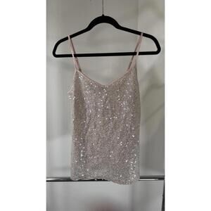 Express Pink Sequined Camisole Top